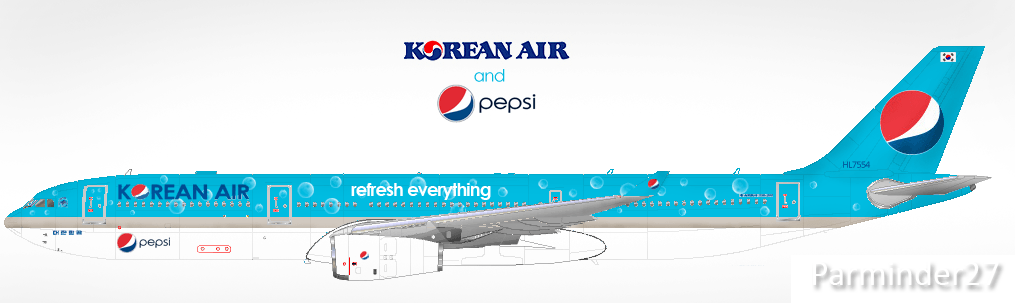 Korean Air Logo - Korean Air - Pepsi A330-300 (My best rendition yet!) - DA.C