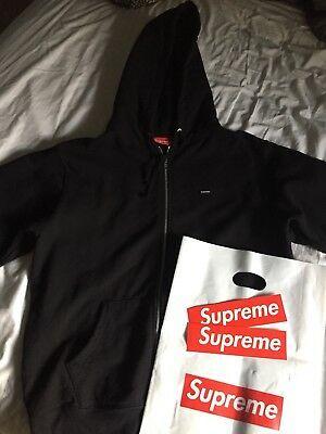 Extra Small Supreme Logo - XL SUPREME BLACK Small Box Logo Zip Up Sweatshirt Hoodie Great Cond