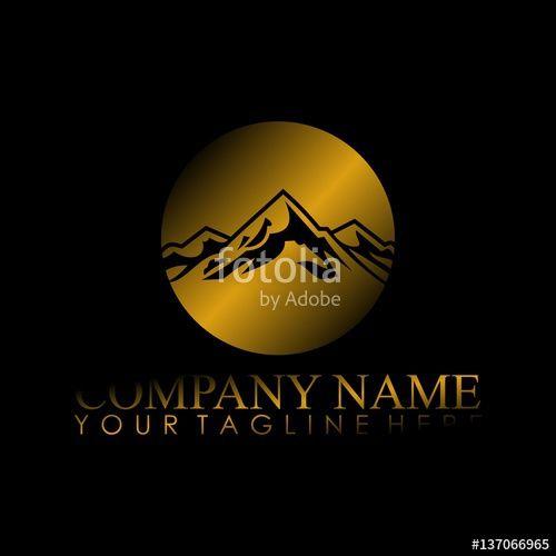 Gold Mountain Logo - Gold Mountain Landscape Logo Stock Image And Royalty Free Vector