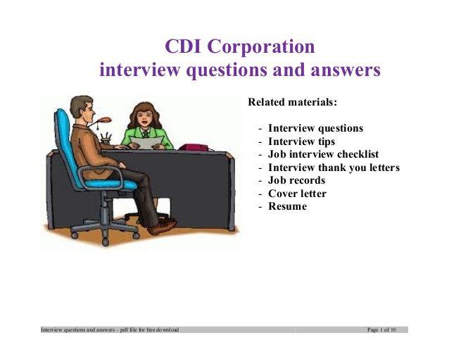 CDI Corporation Logo - Cdi corporation interview questions and answers