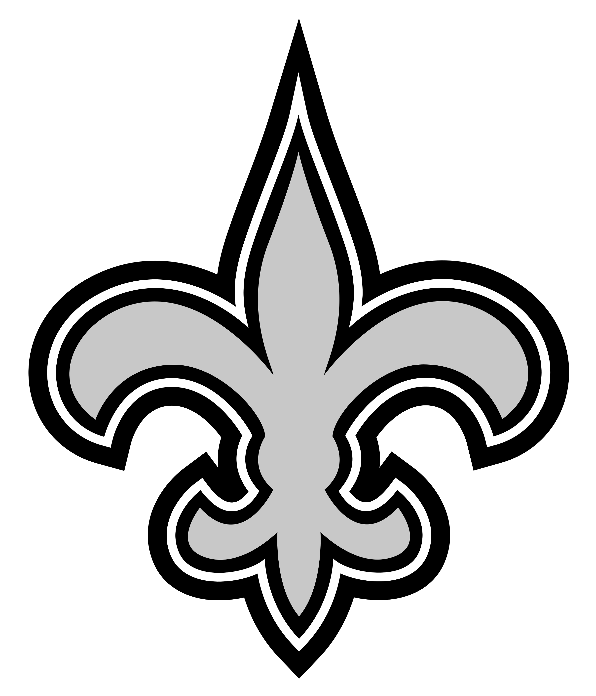 Black and White Saints Logo - New Orleans Saints Logo PNG Transparent & SVG Vector - Freebie Supply