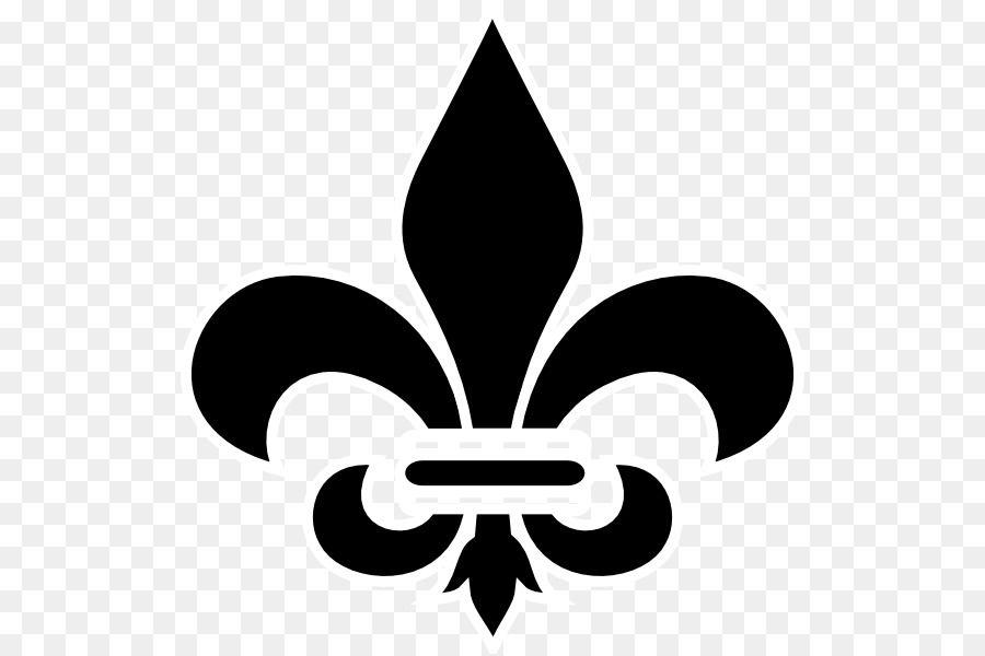 Black and White Saints Logo - New Orleans Saints Fleur-de-lis Clip art - FLEUR DE LIS VECTOR png ...