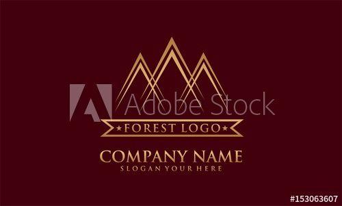 Gold Mountain Logo - forest abstract gold mountain logo - Buy this stock vector and ...