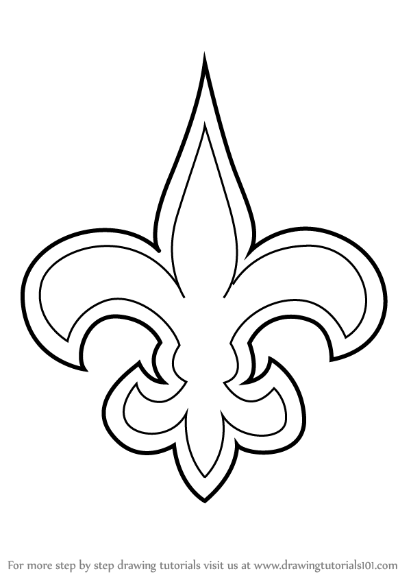 Black and White Saints Logo - Learn How to Draw New Orleans Saints Logo (NFL) Step by Step ...