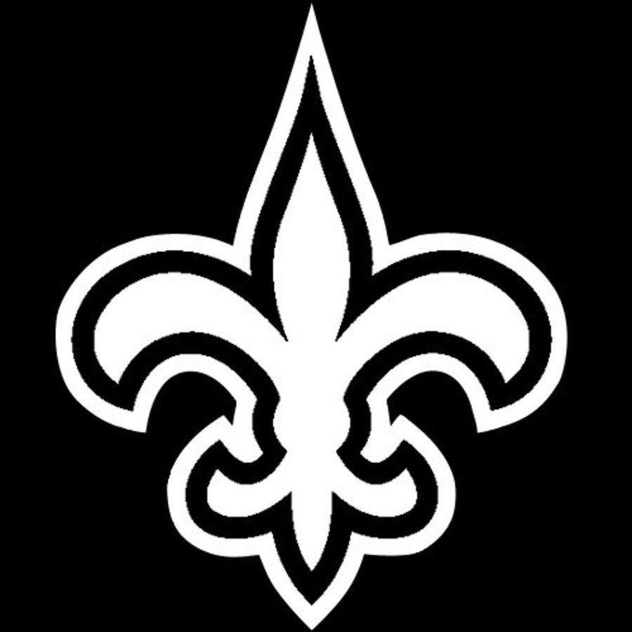 Black and White Saints Logo - New Orleans Saints 8x8 White Team Logo Decal
