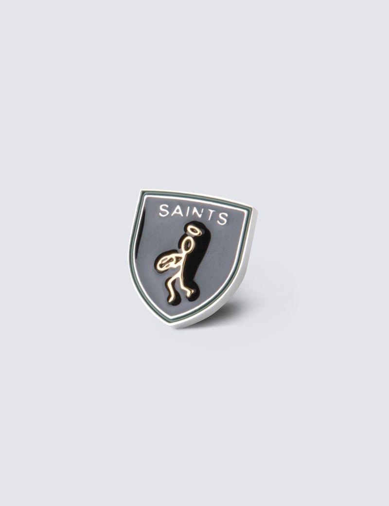 Black and White Saints Logo - Men's Black, Green & Gold Northampton Saints Lapel Pin | Hawes & Curtis