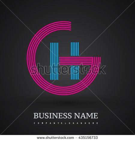 HG Circle Logo - Letter GH or HG linked logo design circle G shape. Elegant red and ...