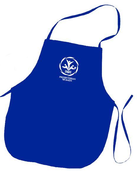 Blue Apron Logo - PW logo apron, pouch pockets, royal blue – Presbyterian Women