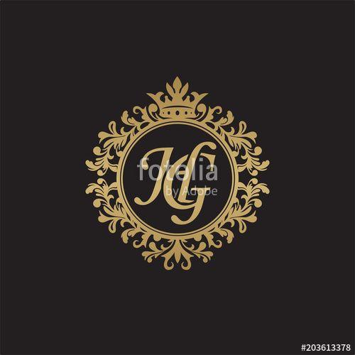 Eligant HG Logo - Initial letter HG, overlapping monogram logo, decorative ornament