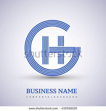 HG Circle Logo - Letter GH or HG linked logo design circle G shape. Elegant blue ...