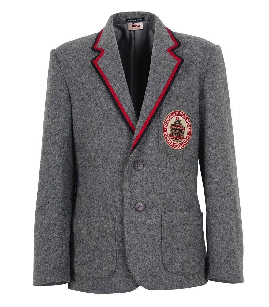 Grey and Red Logo - BLA-40-NLS - NLS junior school blazer - Grey/black/red/logo ...