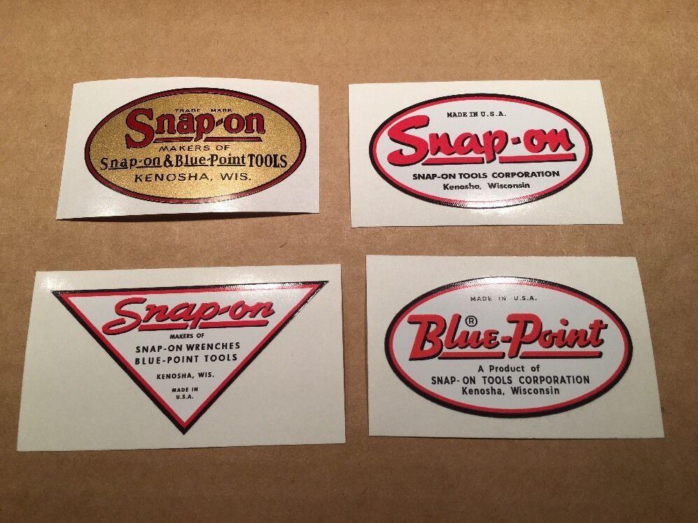 Old Snap-on Logo - Snap On Tools Blue Point Decals Restore Tool Boxes Vintage Rat Rod