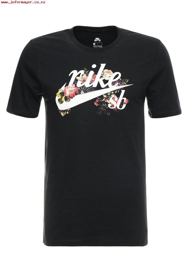 Eligant HG Logo - Elegant style men Nike SB TEE FLORAL LOGO - Print T-shirt - black ...