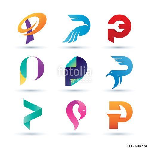 Letter P Logo - Set of Abstract Letter P Logo - Vibrant and Colorful Icons Logos ...