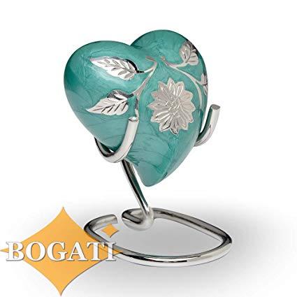 Eligant HG Logo - Elegant Green Enamel and Silver Color Cremation Urn