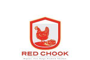 Red Chicken Logo - Red Chicken House Logo ~ Logo Templates ~ Creative Market