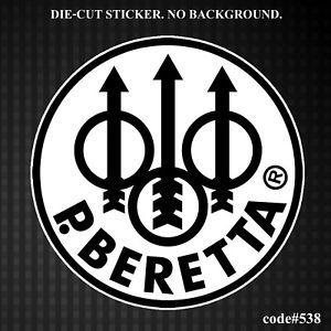 Beretta Firearms Logo - P. BERETTA Die Cut Vinyl Sticker Decal Funny JDM Bumper Firearms