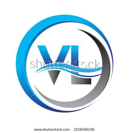 VL Company Logo - initial letter logo VL company name blue and grey color on circle ...