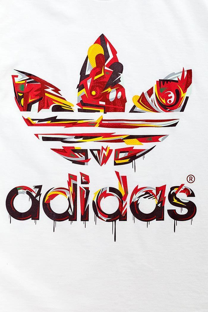 Red Black and Blue Logo - Adidas Originals Men Tee T-Shirt Adidas Logo in Black Blue Grey Red ...