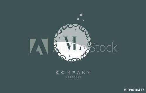 VL Company Logo - vl v l monogram floral green alphabet company letter logo