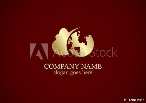 Maroon and Gold Logo - world cloud earth gold logo - Buy this stock vector and explore ...
