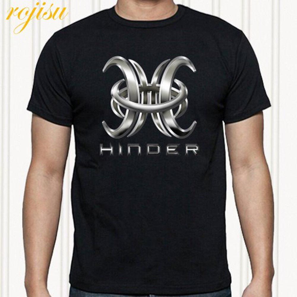Hinder Logo - HINDER BAND Hard Rock Band Logo Men'S Black T Shirt Size S M L XL