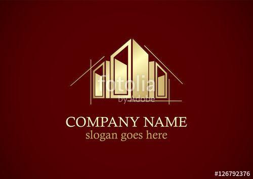 Maroon and Gold Logo - building construction architecture gold logo Stock image