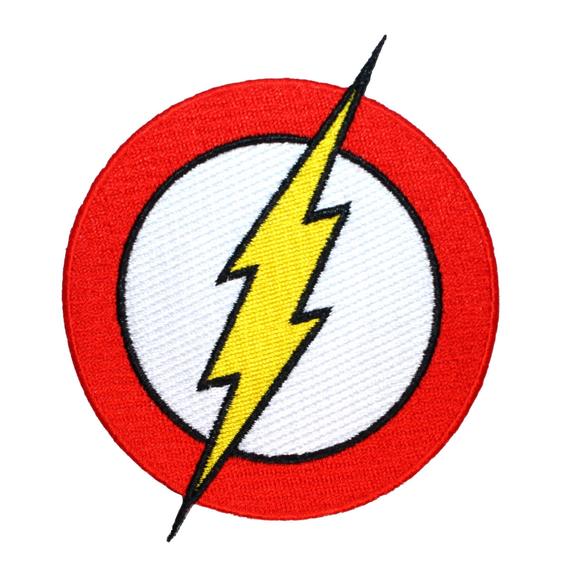 Flash Superhero Logo - Flash Logo Superhero Costume Lightning Emblem DC Comics Iron-On Applique  Patch