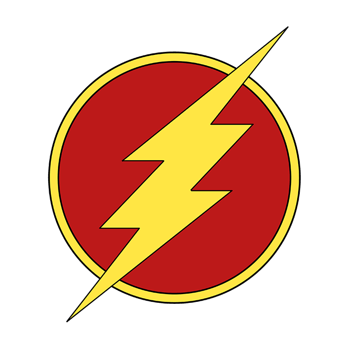 Flash Logo - How to Draw the Flash Logo - Really Easy Drawing Tutorial
