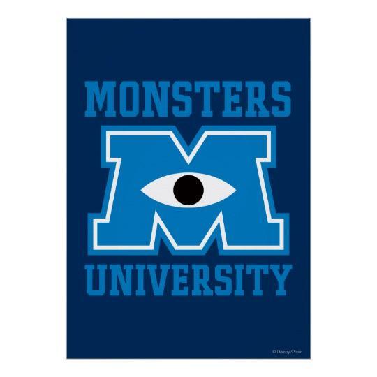 Monsters University Logo - Monsters University Blue Logo Poster