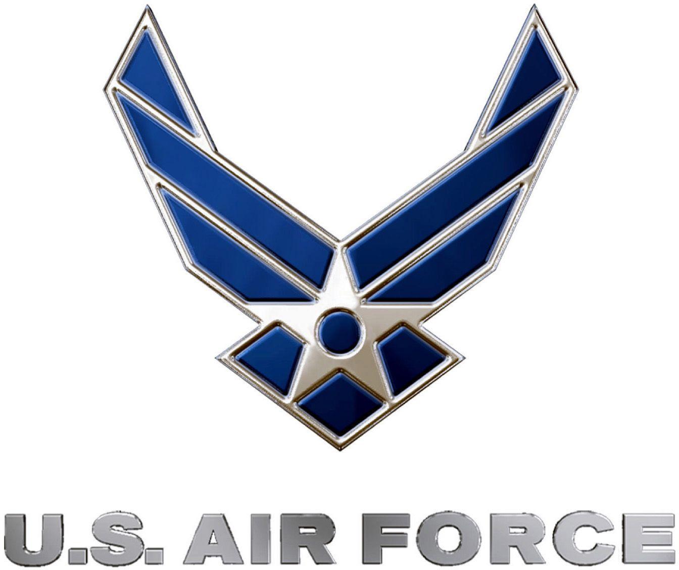 3D Air Force Logo - Air Force Logo – Silver and Blue 3D, with text