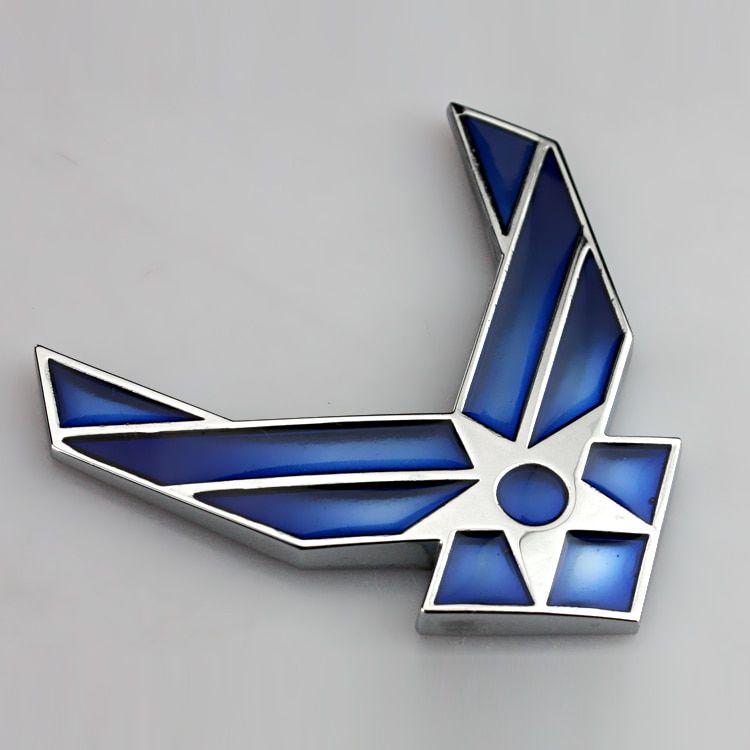 3D Air Force Logo - Chrome Metal Blue United States Air Force Car Styling Emblem 3D Car ...