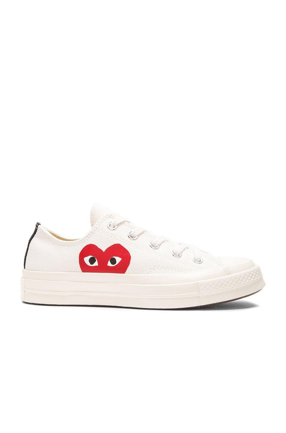 CDG Converse Logo - Comme Des Garcons PLAY Converse Large Emblem Low Top Canvas Sneakers ...