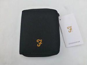 Sig Logo - FARAH Canvas Wallet ANDREWS Zip Secure Sig Logo Black Travel Bifold