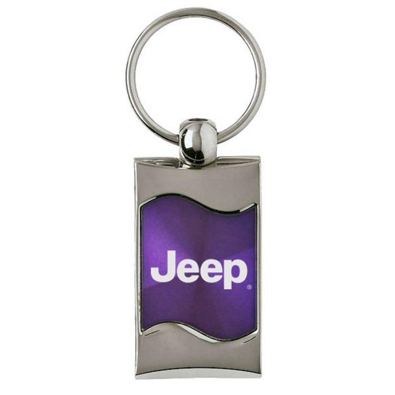 Purple Wave Logo - Au-TOMOTIVE GOLD Rectangular Keychain with Jeep Logo on Purple Wave ...