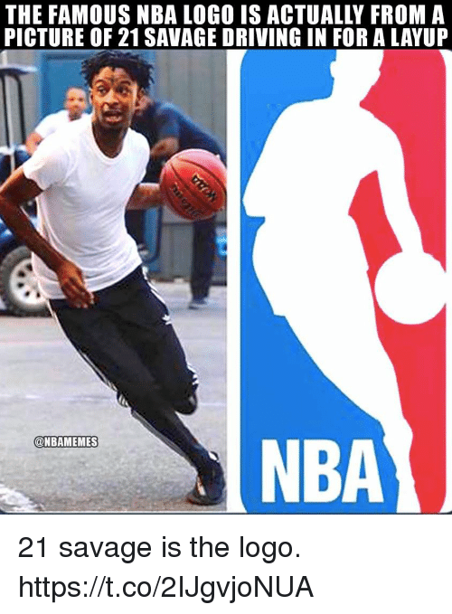 21 Savage NBA Logo - The FAMOUS NBA LOGO IS ACTUALLY FROM a PICTURE OF 21 SAVAGE DRIVING