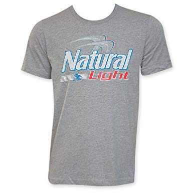 Natural Light Logo - Natural Light Grey Beer Logo T Shirt: Clothing