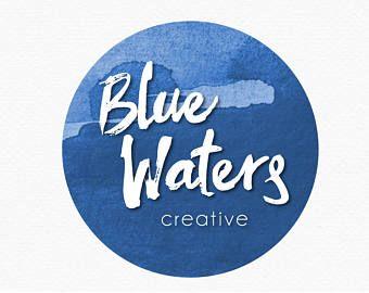 Blue Circle Wave Logo - Blue circle logo | Etsy