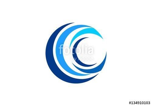 Blue Circle Wave Logo - wave circle blue logo, global waves water swirl symbol icon, sphere ...