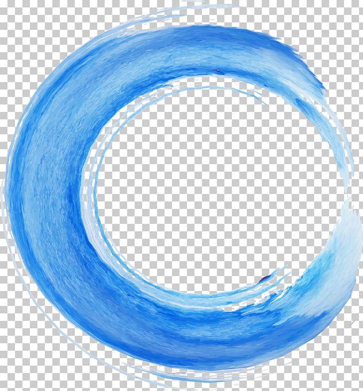 Blue Circle Wave Logo - Texture Watercolor painting Airbrush If(we), Blue circle watercolor