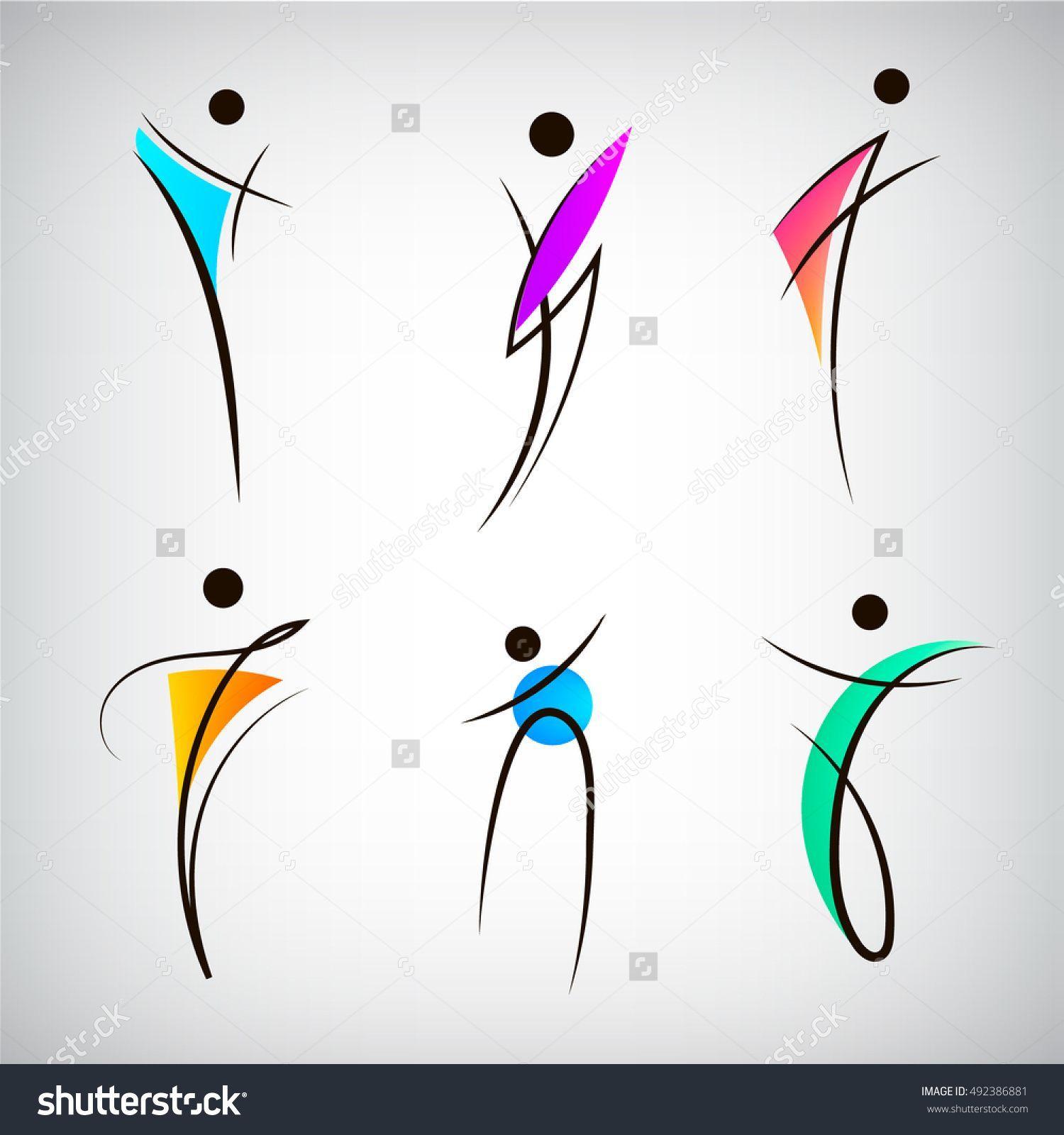 Figure Logo - Vector set of figure line silhouette logos, human, men, sport and ...