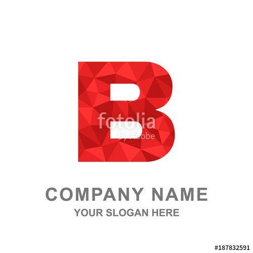 Red Letter Company Logo - Red Letter B Polygonal Style Geometric Alphabet Logo Vector