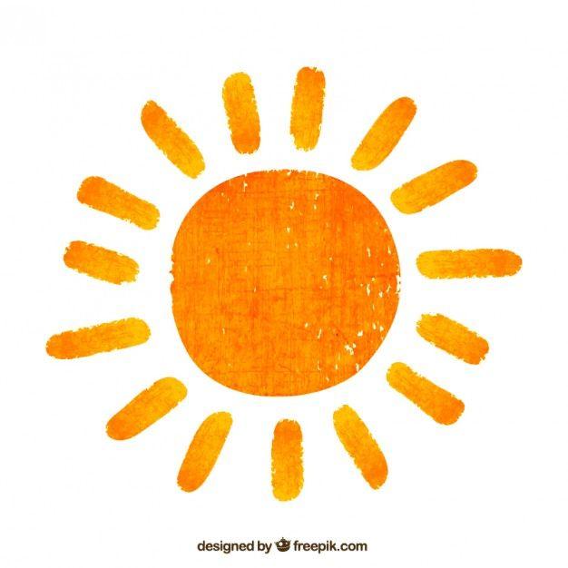 Painted Sun Logo - Hand painted sun Vector | Free Download