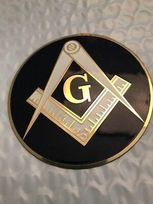 Blue Lodge Logo - MASONIC LODGE FREEMASON Car Emblem Vintage Blue Gold G Logo Metal ...