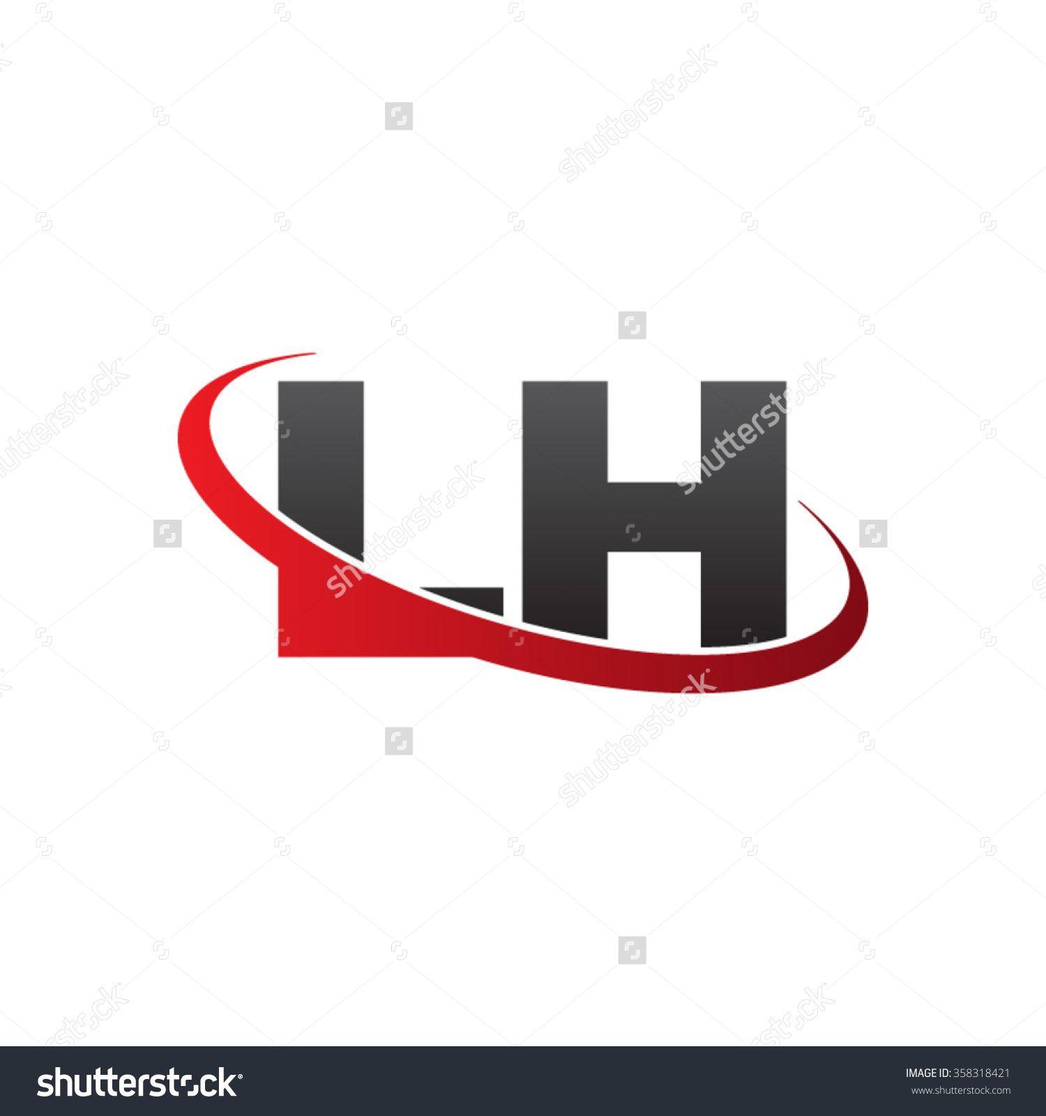 Red Letter Company Logo - Initial Letter Lh Swoosh Ring Company Logo Red Black Stock Vector ...
