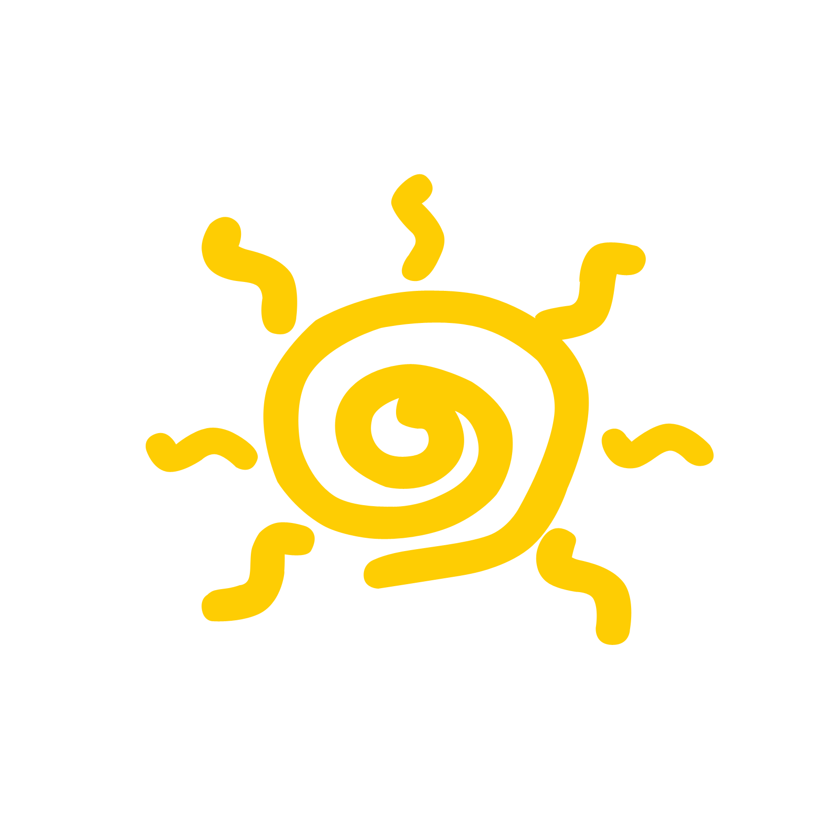 Painted Sun Logo - Yellow painted sun clip royalty free stock