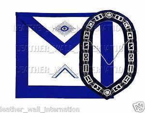 Blue Lodge Logo - MASONIC BLUE LODGE OFFICER APRON (WORSHIPFUL MASTER) +CHAIN COLLAR ...