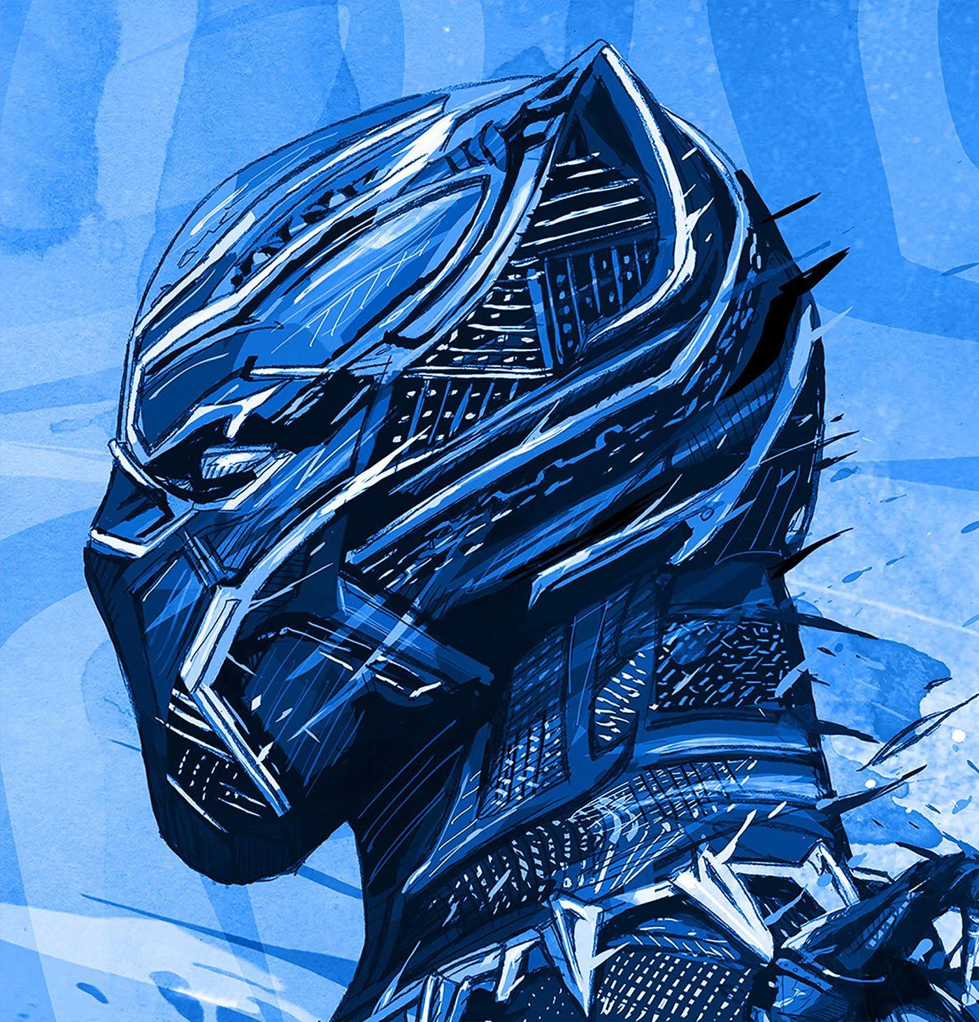 Blue and Black Panther Logo - Marvel BLACK PANTHER on Behance