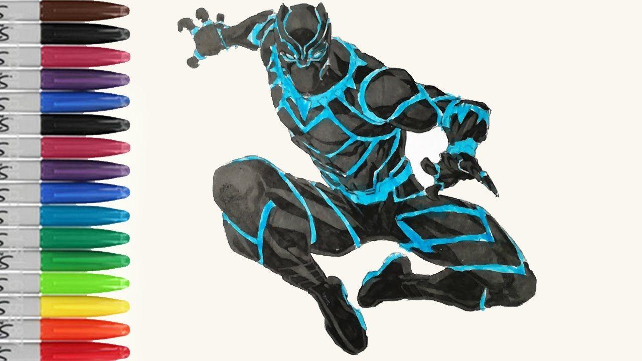 Blue and Black Panther Logo - Black PANTHER With Blue Black Suit Coloring Pages SAILANY Coloring ...
