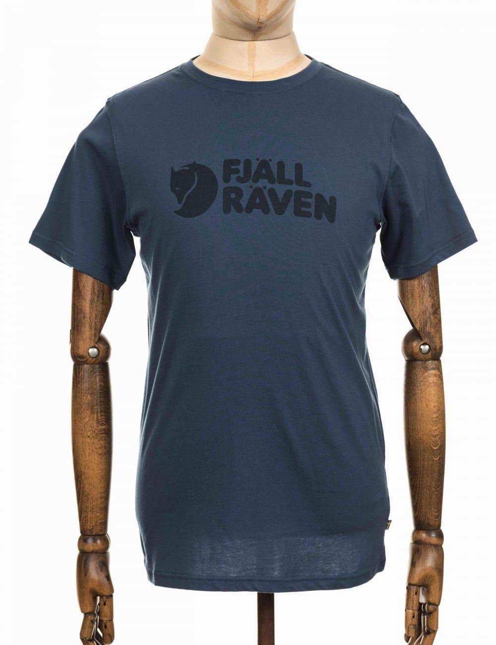 Fjallraven Clothing Logo - Fjallraven Logo T Shirt Blue From Fat Buddha Store UK